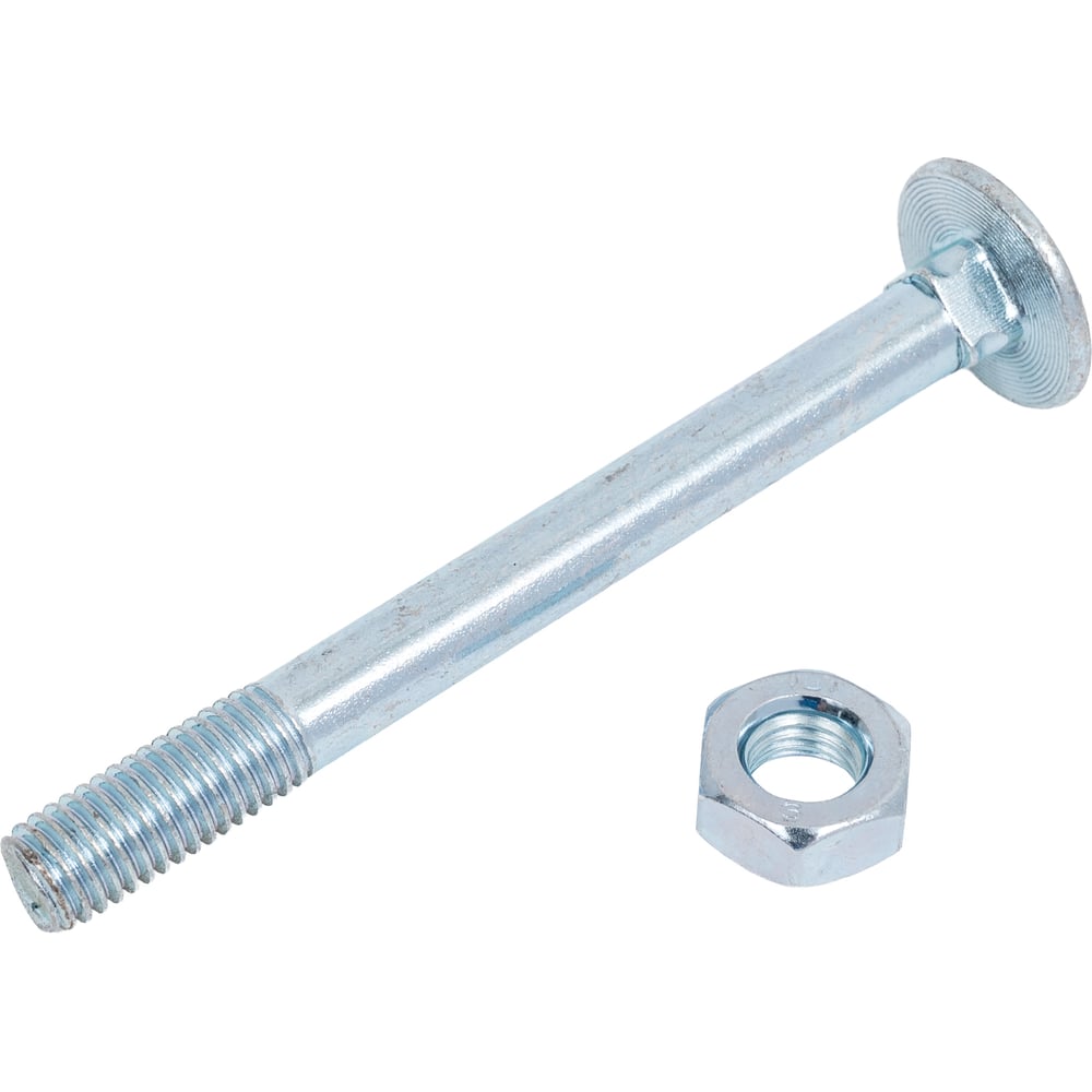 Изображение товара Болт мебельный ЖЕСТЬ DIN 603 цинк М10x100 мм с гайкой 2 шт.