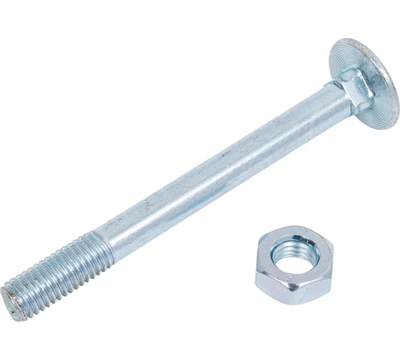 Изображение товара Болт мебельный ЖЕСТЬ DIN 603, цинк, М10x100 мм, с гайкой, 2 шт., европодвес УТ-00011971