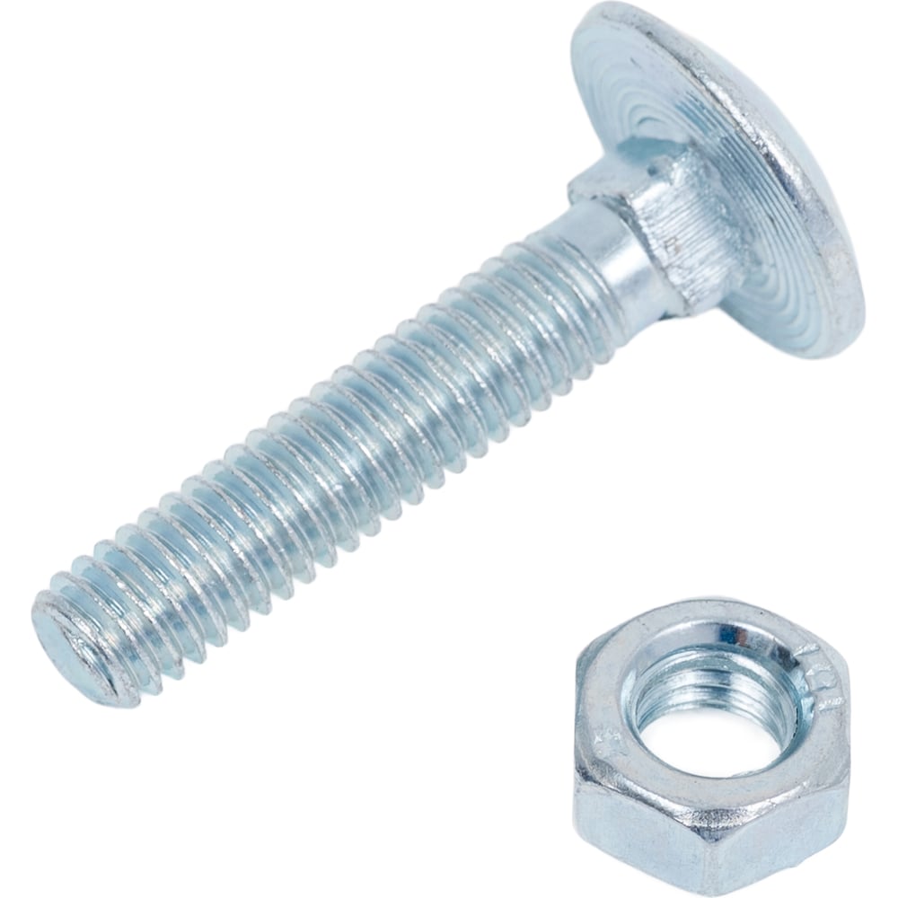 Изображение товара Мебельный болт ЖЕСТЬ DIN 603 М6x30 с гайкой 10 шт цинк