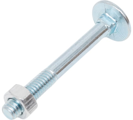 Изображение товара Болт мебельный ЖЕСТЬ DIN 603, цинк, М6x50 мм, с гайкой, 8 шт., европодвес УТ-00009764