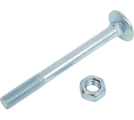 Изображение товара Болт мебельный ЖЕСТЬ DIN 603, цинк, М8x80 мм, с гайкой, 2 шт., европодвес УТ-00009811