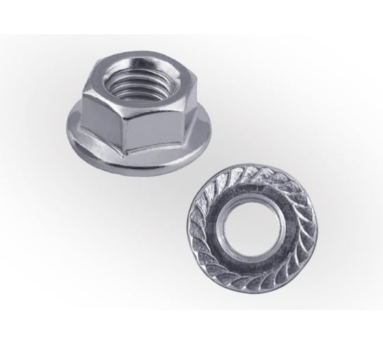 Изображение товара Гайка с фланцем ЖЕСТЬ DIN 6923, M8, 12 шт., европодвес УТ-00010414