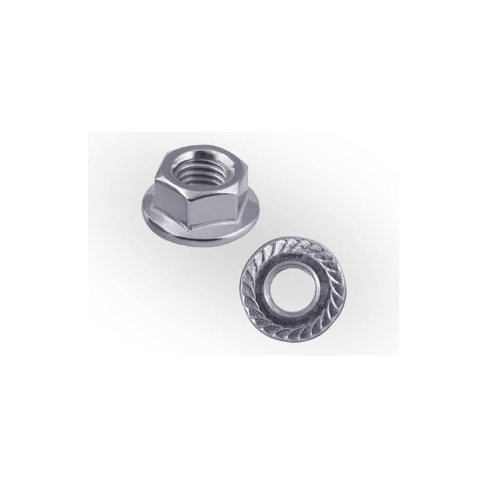 Изображение товара Гайка с фланцем ЖЕСТЬ DIN 6923 М10, упаковка 8 шт., цинковое покрытие