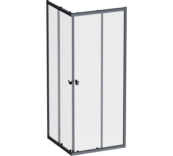 Изображение товара Душевое ограждение AM.PM Sunny квадратное, раздвижн двери 80x80 черный,стекло прозрачн W87G-403-8080-BT