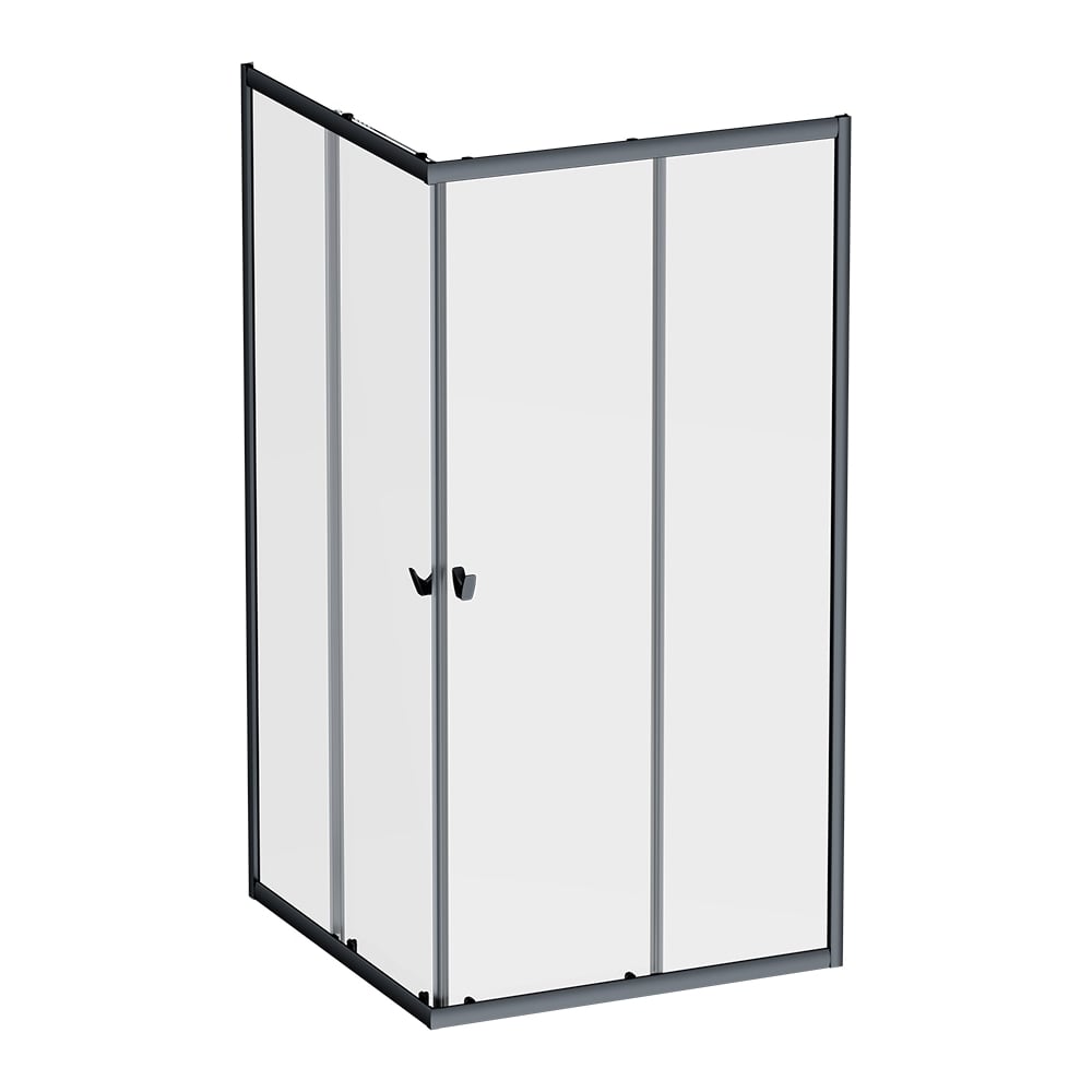 Изображение товара Душевое ограждение AM.PM Sunny квадратное 100x100 см раздвижные двери черное стекло