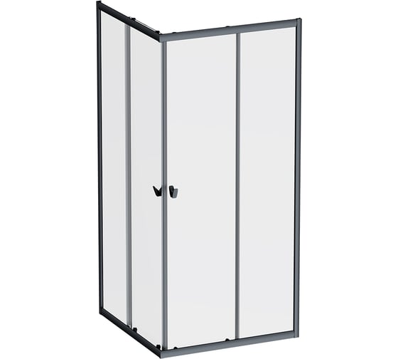 Изображение товара Душевое ограждение AM.PM Sunny квадратное, раздвижн двери 90x90 черный,стекло прозрачн W87G-403-9090-BT