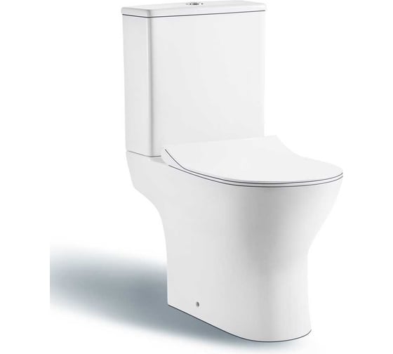 Изображение товара Напольный безободковый унитаз Taliente Arte, белый, с бачком и крышкой микролифт (быстросъемный механизм) AR35045