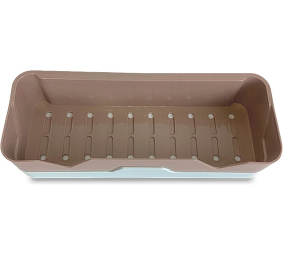 Изображение товара Полка для ванной комнаты Мультипласт Групп прямая, бежевый/белый (20) MPU0194