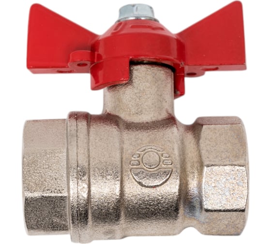 Изображение товара Шаровой кран Valfex N/P59 БИРКА для воды 1/2" ВР/ВР ручка-бабочка, латунный никелированный, 11Б27фт1М (96/24) VF.217.NB1.012.N/P59.Bir