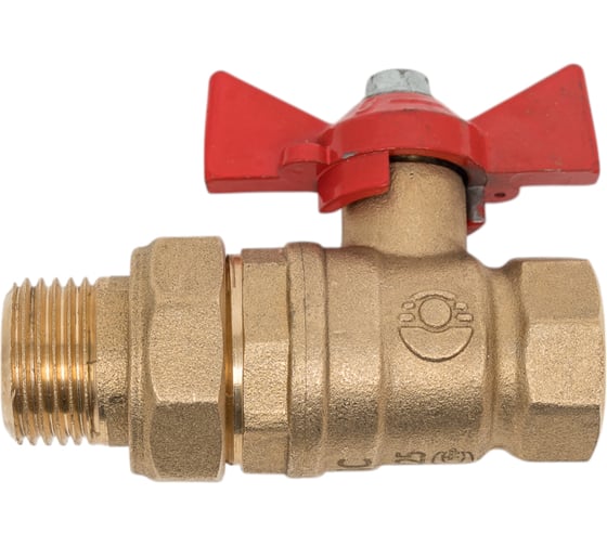 Изображение товара Шаровой кран Valfex N/P59 БИРКА для воды 1/2" ВР/НР ручка-бабочка, американка латунный 11Б27фт1М (80/20) VF.227.LB1.012.N/P59.Bir