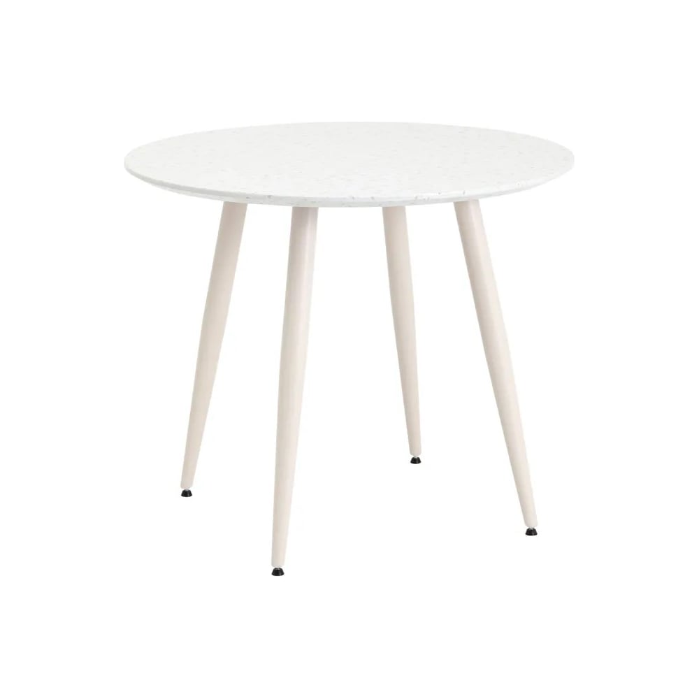 Изображение товара Обеденный круглый стол для кухни Nymphaea D90 белый мрамор МДФ металл