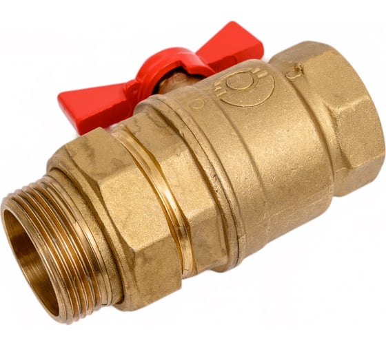 Изображение товара Шаровой кран Valfex N/P59 БИРКА для ВОДЫ 1 1/4" ВР/НР ручка-бабочка, американка латунный 11Б27фт1М (16/4) VF.227.LB1.114.N/P59.Bir