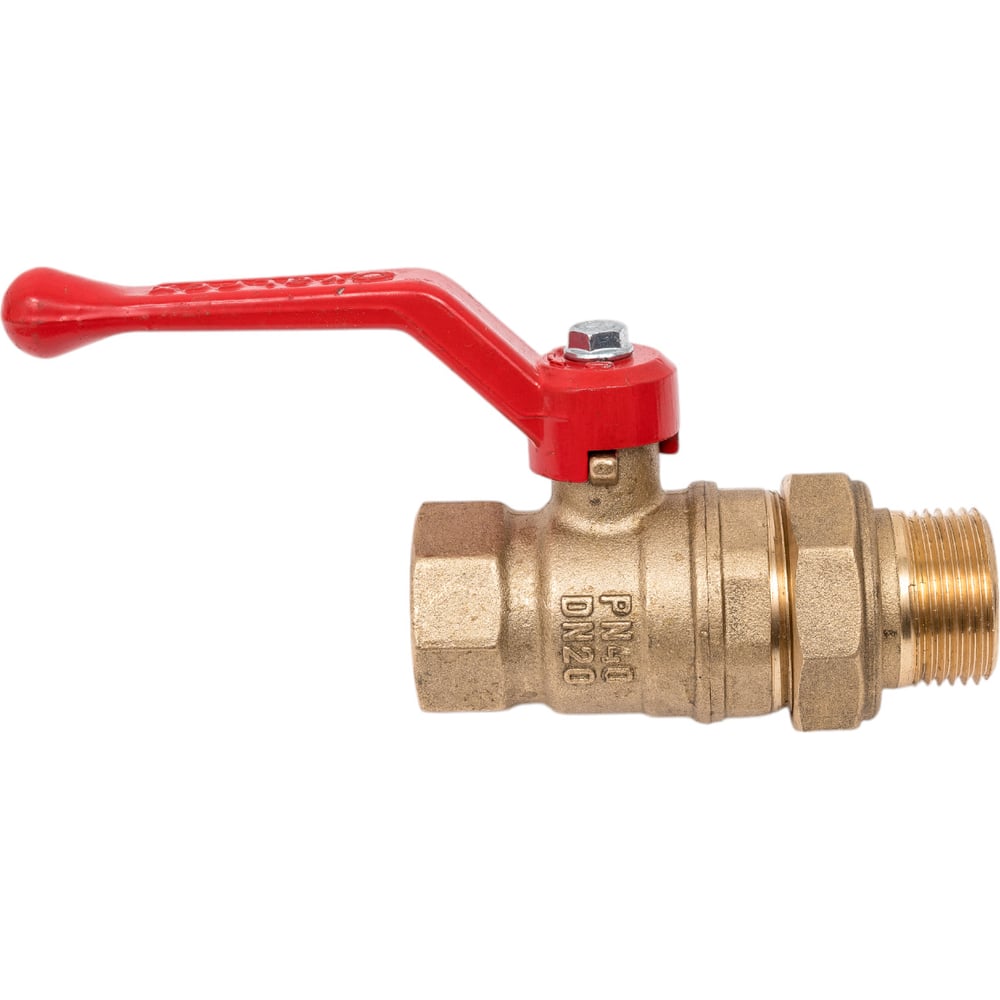 Шаровой кран Valfex N/P59 БИРКА для воды 3/4" ВР/НР ручка-рычаг, американка латунный 11Б27фт1М (40/10) VF.225.LR1.034.N/P59.Bir