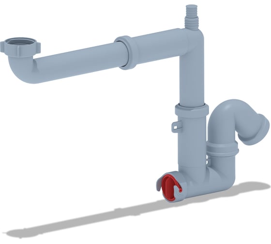 Изображение товара Сифон для умывальника АНИ Пласт 1 1/2x40 смещенный с отводом для стиральной машины, без выпуска F5320