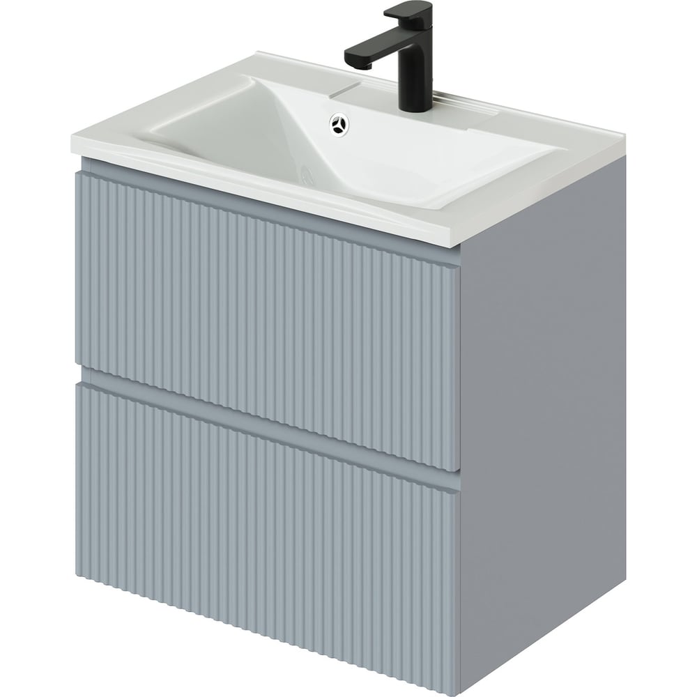 Изображение товара Подвесная тумба с раковиной ИТАНА Kate 65 зеленый мдф современный стиль