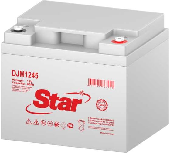 Изображение товара Аккумулятор для ИБП DJM1245 12 В, 45 А*ч Star УТ-00002529