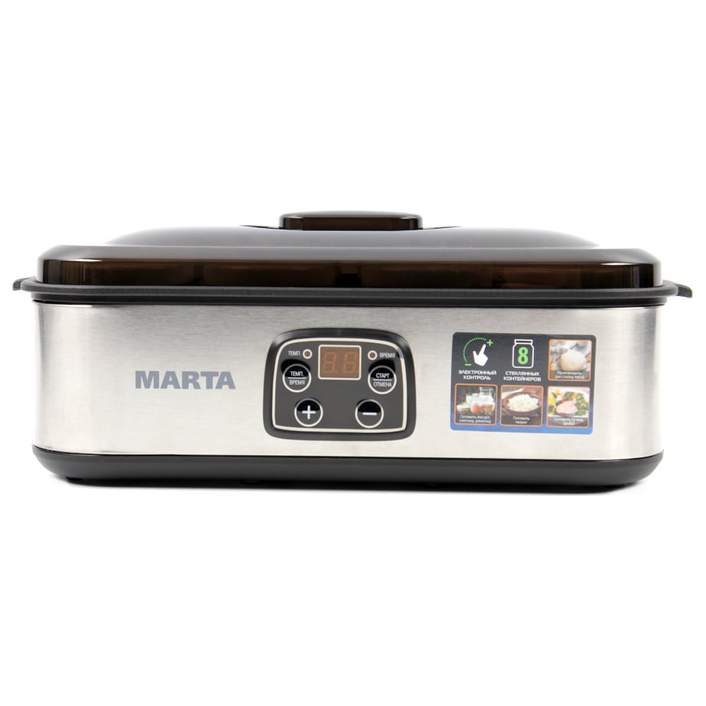 Изображение товара Йогуртница MARTA MT-1854 Bl/Pe черный жемчуг - домашнее приготовление йогуртов