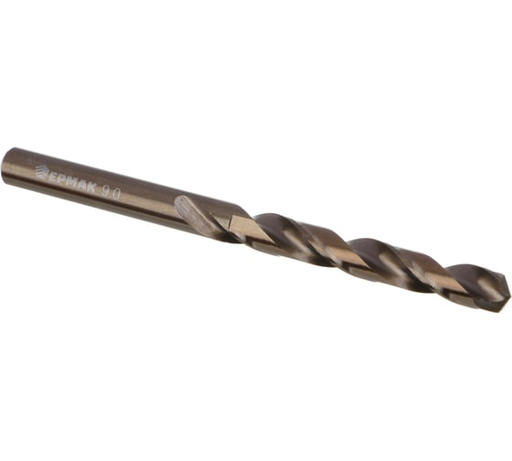 Изображение товара Сверло по металлу Кобальт 9.0x125 мм, сталь Р6М5К5, класс А ЕРМАК 604-040