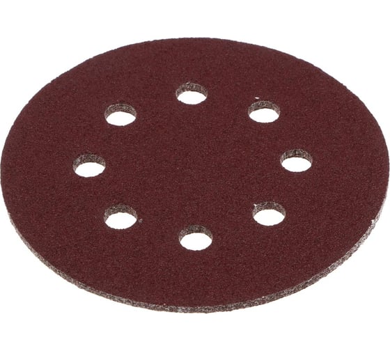 Изображение товара Круг шлифовальный из абразивной бумаги на велкро основе 125 мм, 8 отверстий, P60, 125 мм, 5 шт ЕРМАК 608-002