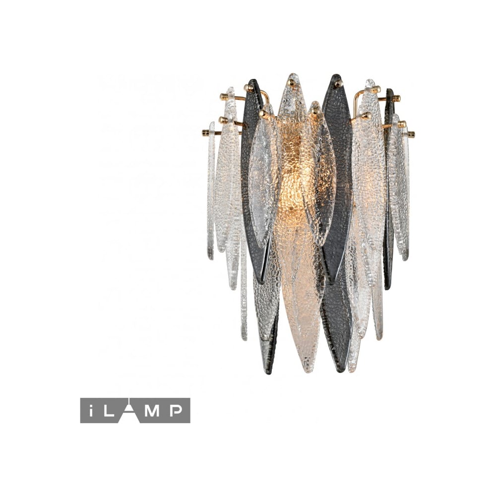 Изображение товара Настенный светильник iLAMP DOLCE W2543-1 GD с плафоном из стекла и металла