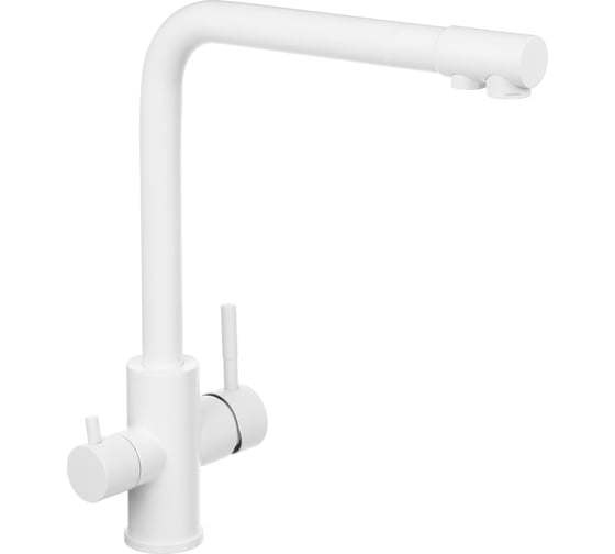 Изображение товара Смеситель для кухни СоюзКран с фильтром для питьевой воды, картридж 35 мм, нержавеющая сталь, белый SS01-G132 567-149