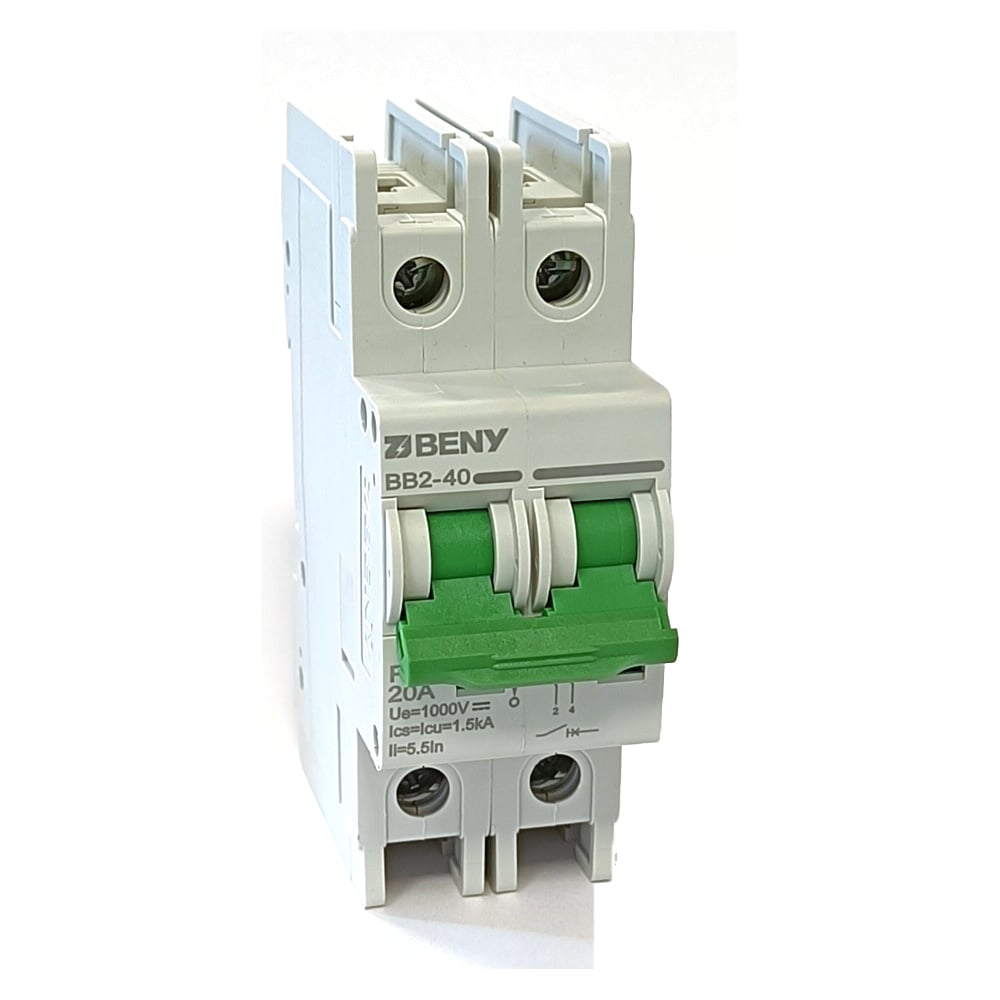 Изображение товара Автоматический выключатель постоянного тока 2П 20А 1000V ZJBeny BB2-40