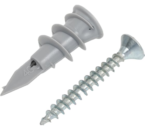 Изображение товара Дюбель DRIVA ЖЕСТЬ 12х32, нейлон, со сверлом, с шурупом, 10 шт., европодвес УТ-00008580