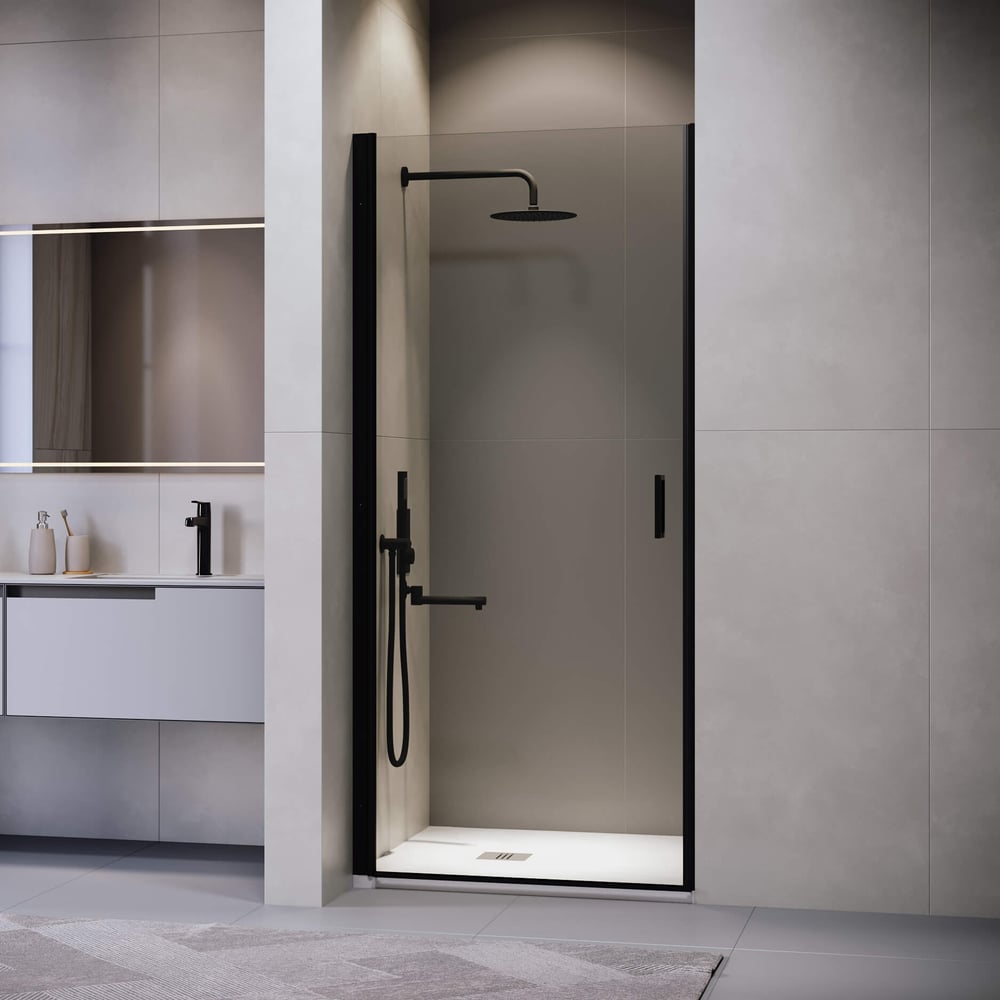 Изображение товара Душевая дверь RGW Leipzig LE-003-B 600 мм черная прозрачное стекло