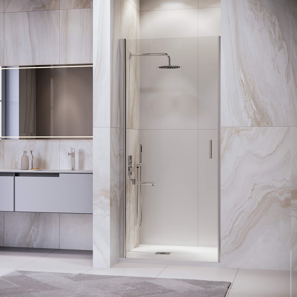 Изображение товара Душевая дверь RGW 60*195 LE-003 с хромированным профилем и антикаплей