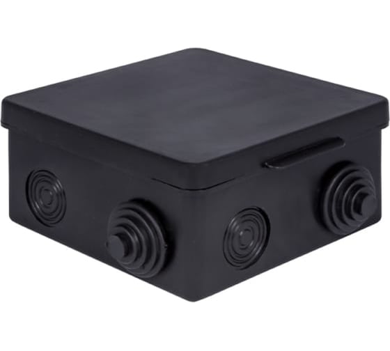 Изображение товара Коробка распаячная U-plast 030-014 пылевлагозащитная, с эластичным мембранным вводом, под монтажный пистолет УПрк 100*100/50.2.3., черная, , 20 шт 030-014Ч-МП