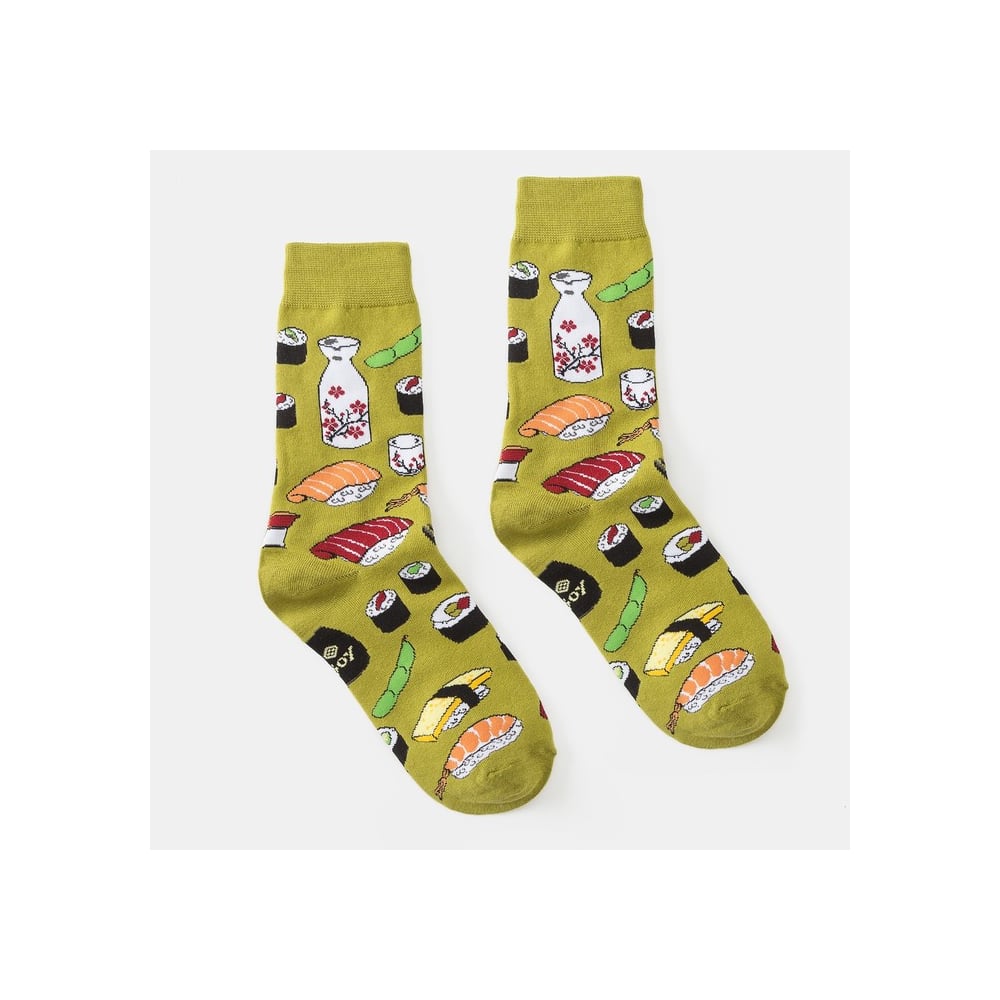 Изображение товара Носки MINAKU Суши женские классические 36-41 зеленые с принтом