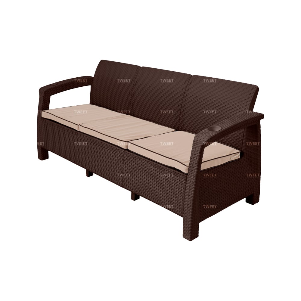 Изображение товара Трехместный диван TWEET Мебель коричневый венге мягкая подушка эргономичный дизайн