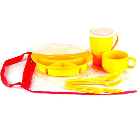Изображение товара Набор посуды SOLARIS Вахтовый метод на 1 персону жёлтый S1102