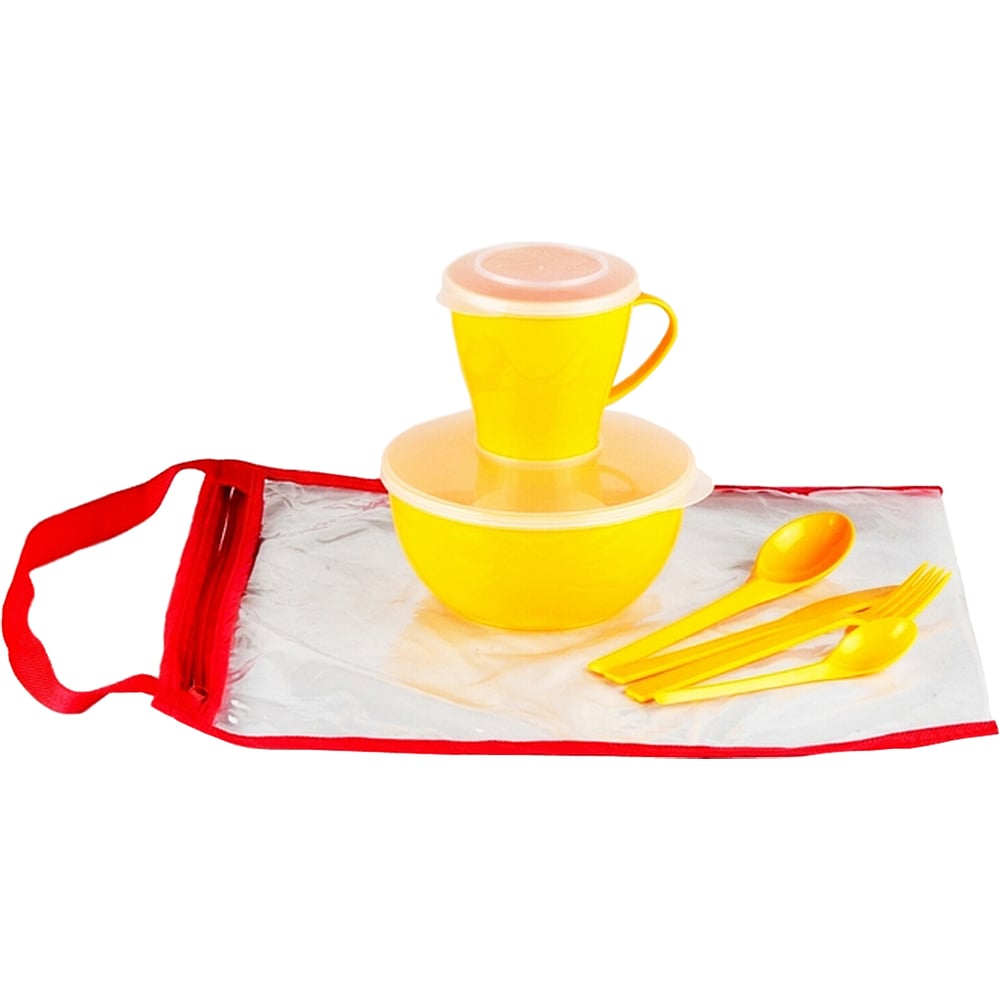 Изображение товара Походный набор посуды SOLARIS на 1 персону жёлтый S1105