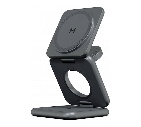 Изображение товара Складное беспроводное зарядное устройство MAGSSORY Fold 3 в 1 для Samsung, с магнитами, midnight/полночь WCH043m