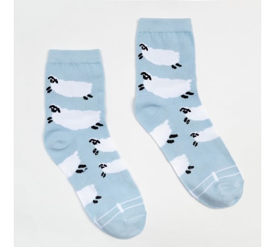 Изображение товара Женские носки MINAKU "Sleep" цвет белый/голубой, р-р 36-37 (23 см) 7425357