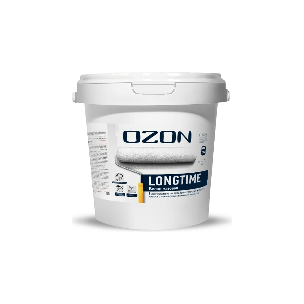фото Интерьерная краска ozon longtime вд-ак 227а 2.7л/3.9кг вд-ак-227а-3,9