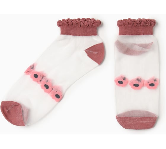 Изображение товара Женские носки MINAKU стеклянные "Цветы" цвет розовый, р-р 36-37 (23 см) 7455123