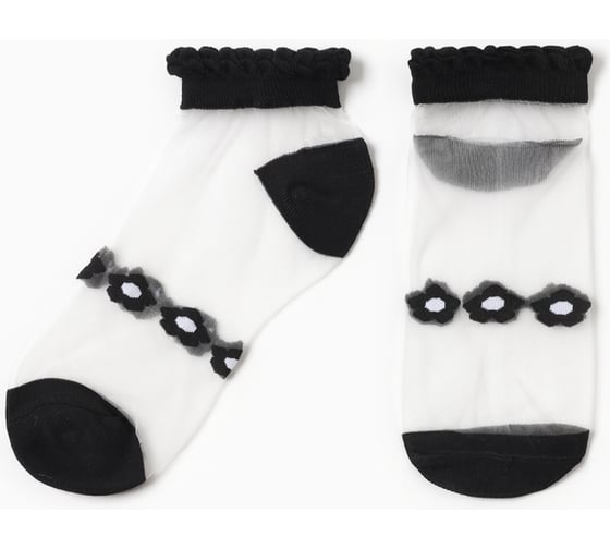 Изображение товара Женские носки MINAKU стеклянные "Цветы" цвет чёрный, р-р 36-37 (23 см) 7455127