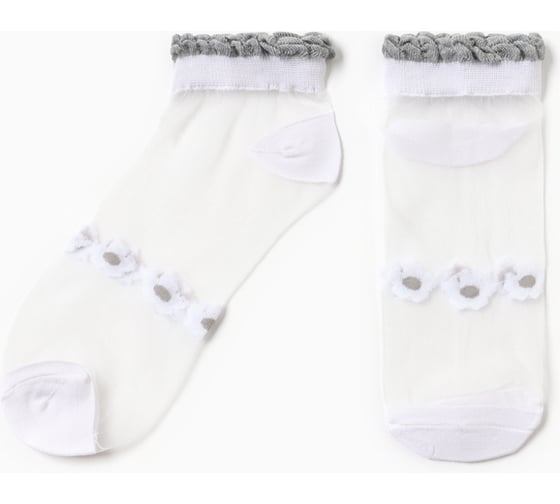 Изображение товара Женские носки MINAKU стеклянные "Цветы" цвет белый, р-р 36-37 (23 см) 7455125