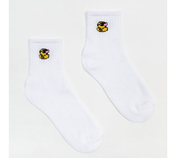 Изображение товара Мужские носки MINAKU "Утёнок" цвет белый, р-р 40-41 (27 см) 7425345