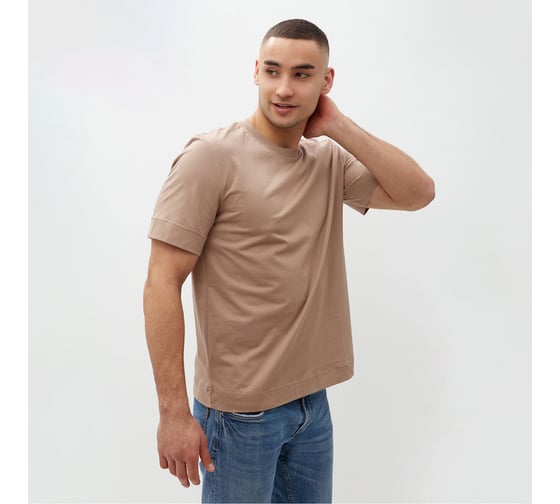 Изображение товара Мужская футболка MINAKU : Basic line MAN цвет бежевый, р-р 48 10102728