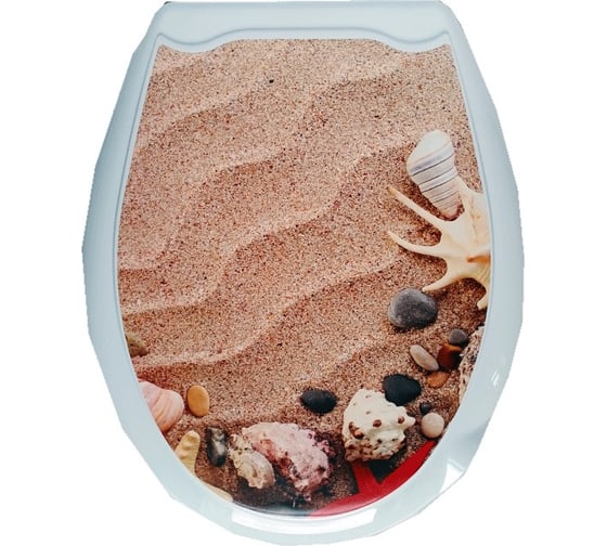 Изображение товара Сиденье для унитаза Мультипласт Групп с рисунком Песок MPG7563