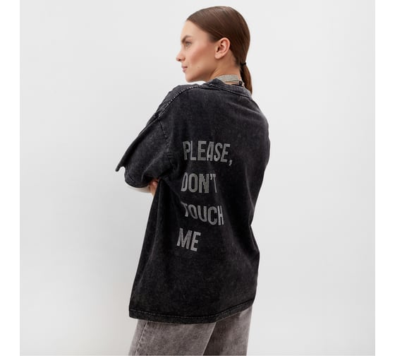 Изображение товара Женская футболка MIST Don't touch me из вареного хлопка, р. M, черный 9939669
