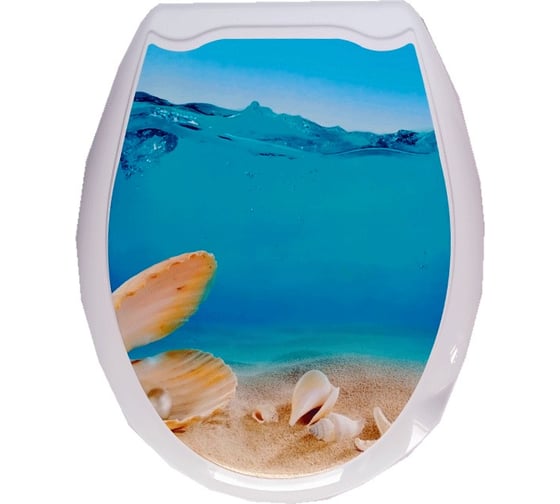 Изображение товара Сиденье для унитаза Мультипласт Групп с рисунком Лазурный берег MPG7570