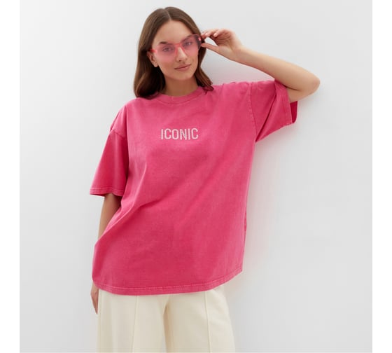 Изображение товара Женская футболка MIST Icon из вареного хлопка, р. L, розовый 9939667