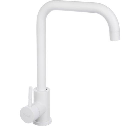 Изображение товара Смеситель для кухни СоюзКран поворотный излив, картридж 35 мм, нержавеющая сталь, белый SS01-R133 567-145