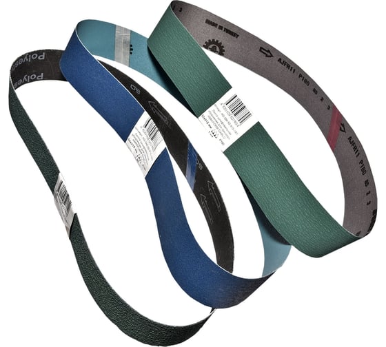 Изображение товара Набор лент шлифовальных для гриндера 50x915 мм, Р60, Р100, Р180, 3 шт ABRAFORM AD-SM3-50-915-60-100-180