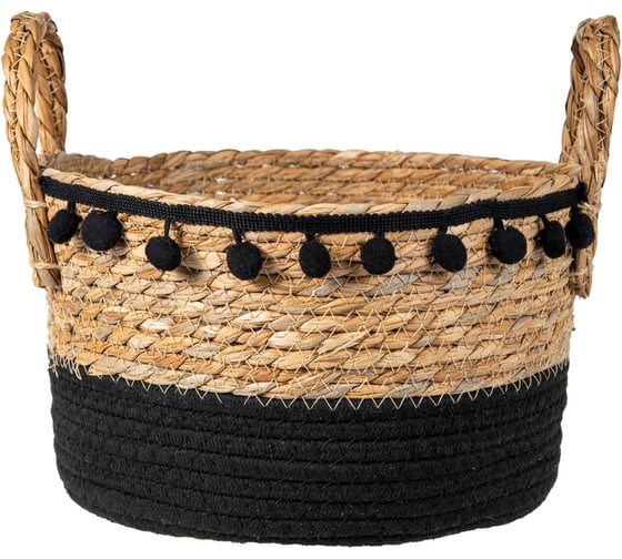 Изображение товара Корзина для хранения с ручками Natural House Колумбия Д280 Ш280 В170, натуральный, черный UC-245 M