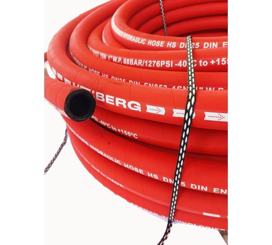 Изображение товара Рукав высокого давления HEIBERG Dn25 DIN EN853 1SN 1",W.P 88 BAR, (-40 +155C), 50 м 0001T25